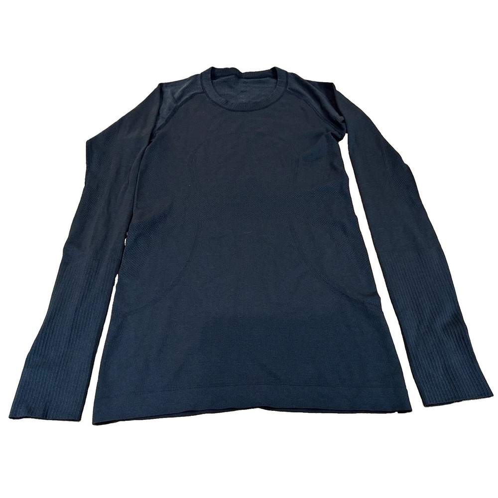 Lululemon Shirt Swiftly‎ Tech Long Sleeve Womens Black Swift Stride Size 4